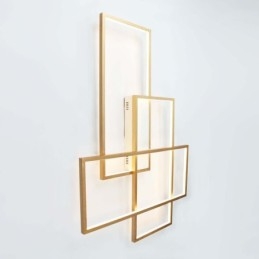 Gullfarget Moderne Taklampe I Aluminium, Innfelt Med Fjernkontrolldimmer, For Stue, Soverom (Kan Også Brukes Som Vegglampe)