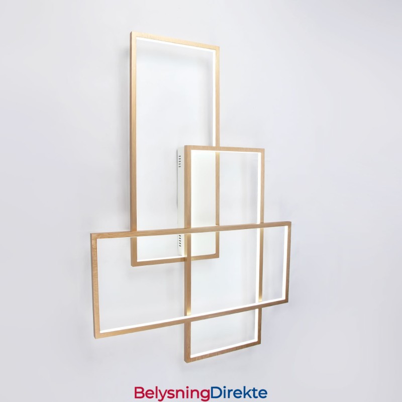 Gullfarget Moderne Taklampe I Aluminium, Innfelt Med Fjernkontrolldimmer, For Stue, Soverom (Kan Også Brukes Som Vegglampe)