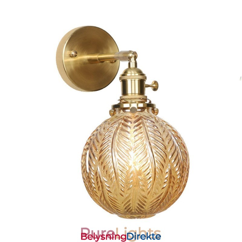 Moderne Bønnevegglampe Med Kuleformet Glassskjerm