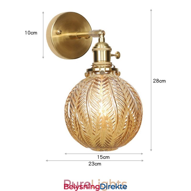 Moderne Bønnevegglampe Med Kuleformet Glassskjerm