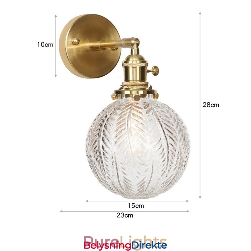 Moderne Bønnevegglampe Med Kuleformet Glassskjerm