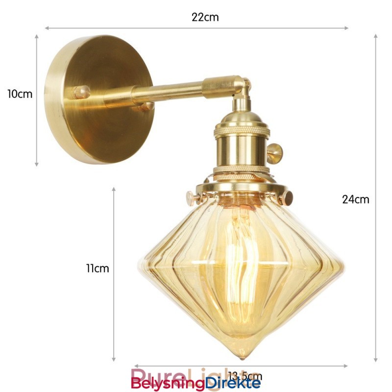 Moderne Vegglampe Med Glassskjerm