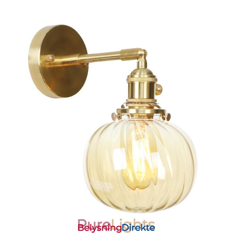 Moderne Bønnevegglampe Med Kuleformet Glassskjerm