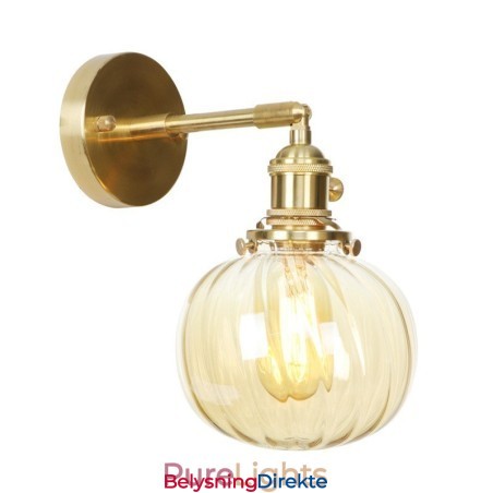 Moderne Bønnevegglampe Med Kuleformet Glassskjerm