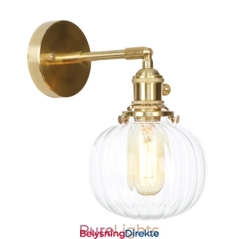 Moderne Bønnevegglampe Med Kuleformet Glassskjerm