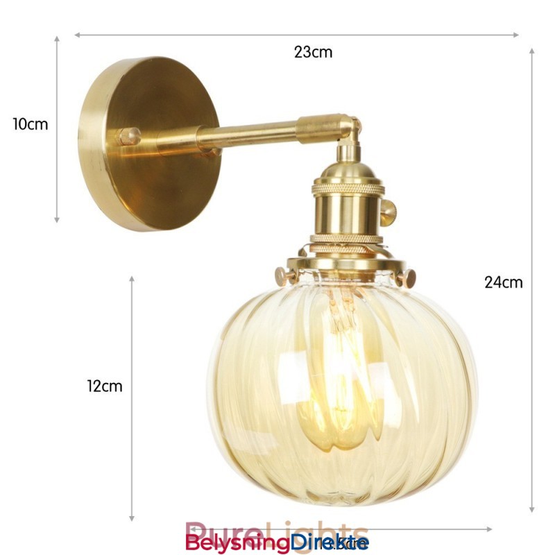 Moderne Bønnevegglampe Med Kuleformet Glassskjerm