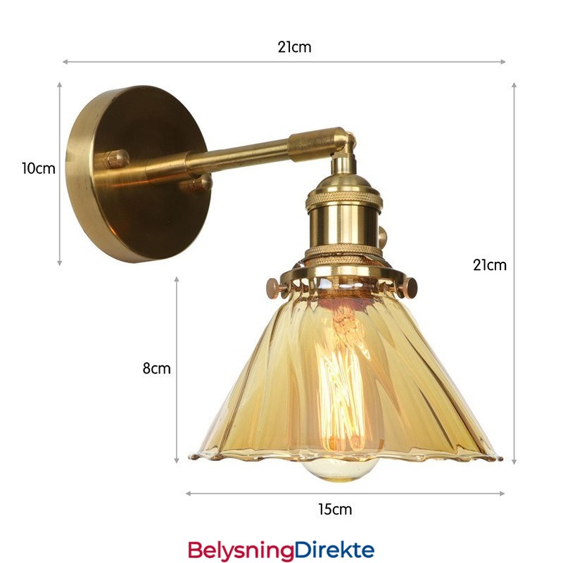 Moderne Vegglampe Med Glassskjerm