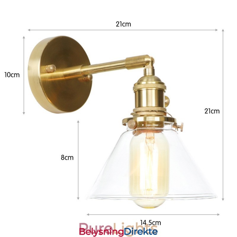 Moderne Vegglampe Med Glassskjerm