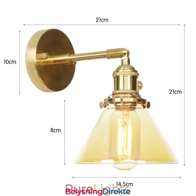 Moderne Vegglampe Med Glassskjerm