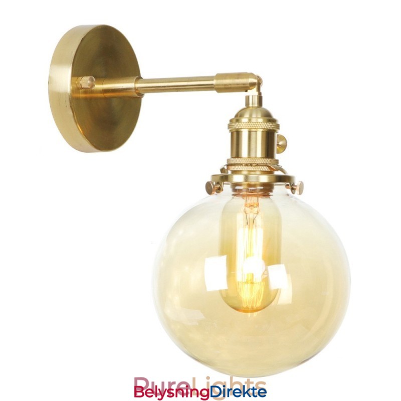Moderne Bønnevegglampe Med Kuleformet Glassskjerm