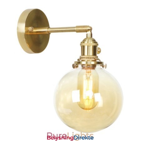 Moderne Bønnevegglampe Med Kuleformet Glassskjerm