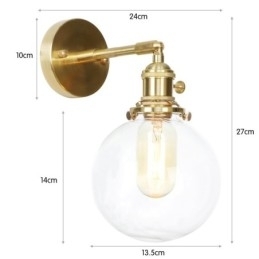Moderne Bønnevegglampe Med Kuleformet Glassskjerm