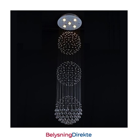 Moderne Samtids Krystall Krom Metall Innfelt Montering