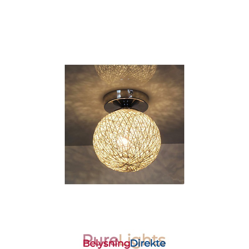 Moderne Samtids Lanterne Globe Krom Metall Innfelt Montering