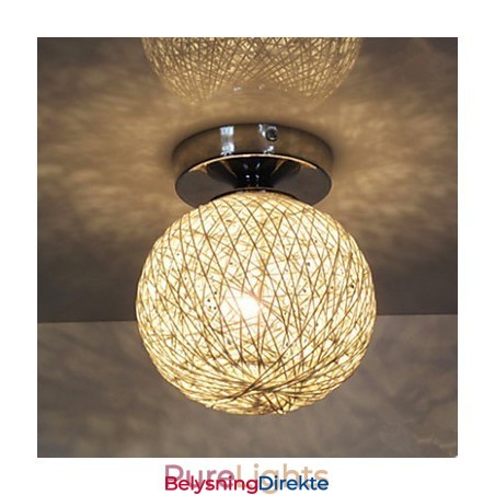 Moderne Samtids Lanterne Globe Krom Metall Innfelt Montering