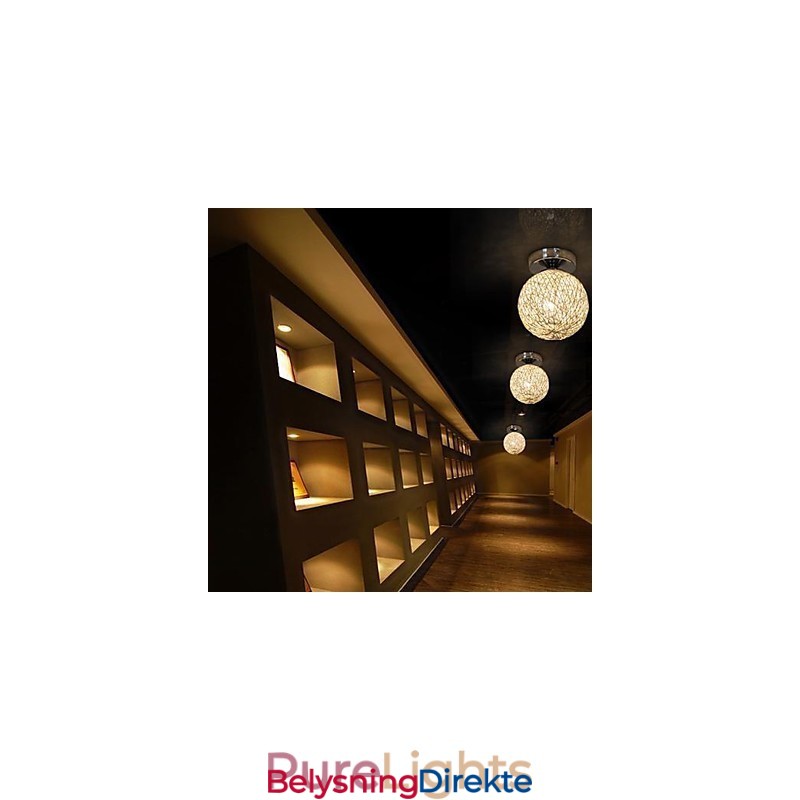 Moderne Samtids Lanterne Globe Krom Metall Innfelt Montering