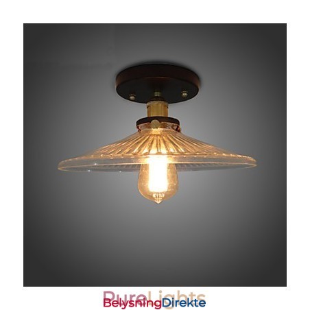 Amerikansk Landsbygda Industriell Retro Bordtaklampe 110V Spiral Gjennomsiktig Glass Hjemmedekorasjonsbelysning