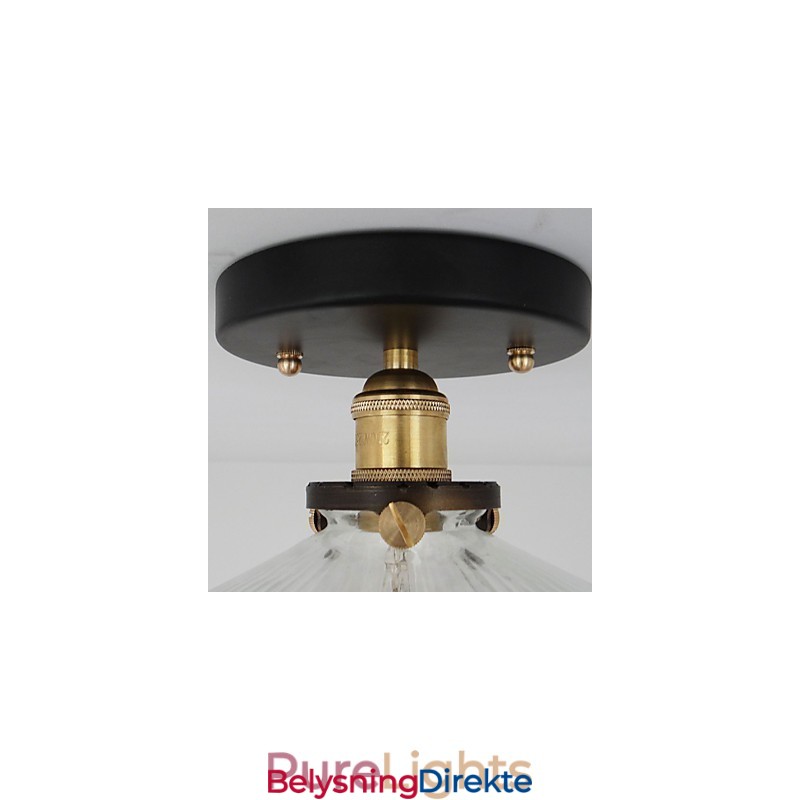 Amerikansk Landsbygda Industriell Retro Bordtaklampe 110V Spiral Gjennomsiktig Glass Hjemmedekorasjonsbelysning