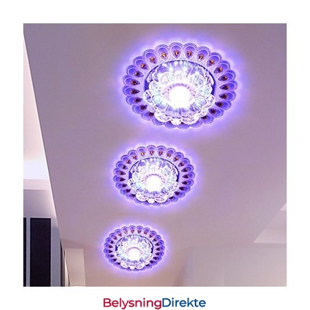 Krystall Taklampe Spotlight Smd 3W Kreativ Lampe Rørlys Fargerik Farge Kuppellys