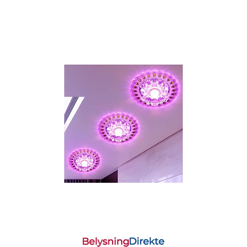Krystall Taklampe Spotlight Smd 3W Kreativ Lampe Rørlys Fargerik Farge Kuppellys