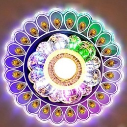 Krystall Taklampe Spotlight Smd 3W Kreativ Lampe Rørlys Fargerik Farge Kuppellys