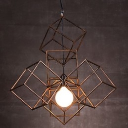 Anhengslampe Med 1 Lys, Vintage Minimalistisk Lysekrone I Jernmaleri