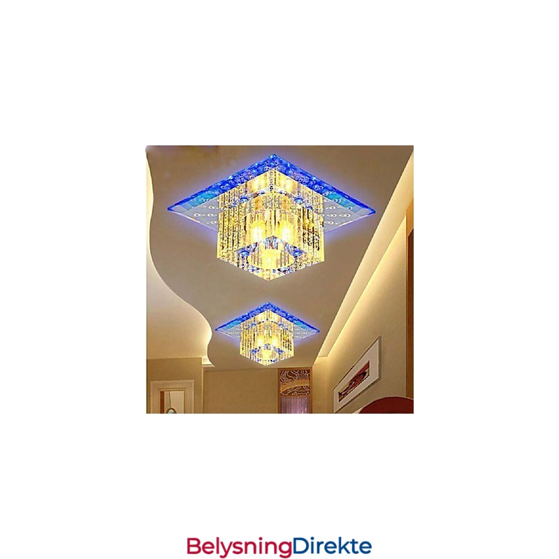 Mini Krystall Taklampe Spotlight Smd 3W Kreativ Lampe Rørlys Fargerik Farge Firkantet Kuppellys