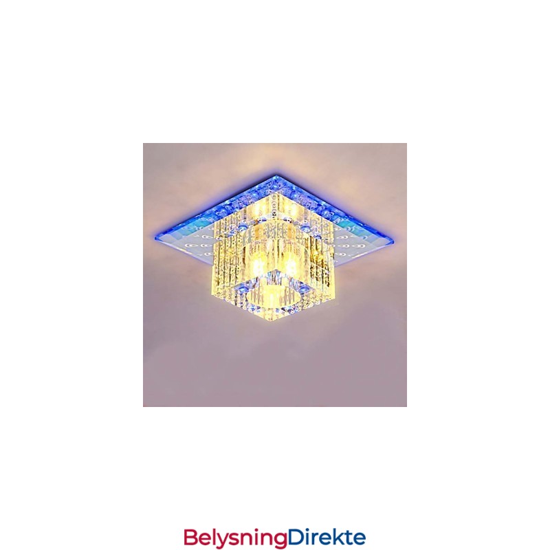 Mini Krystall Taklampe Spotlight Smd 3W Kreativ Lampe Rørlys Fargerik Farge Firkantet Kuppellys