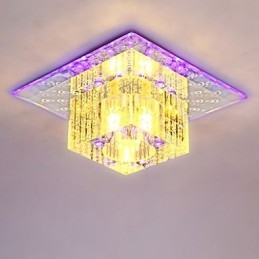 Mini Krystall Taklampe Spotlight Smd 3W Kreativ Lampe Rørlys Fargerik Farge Firkantet Kuppellys