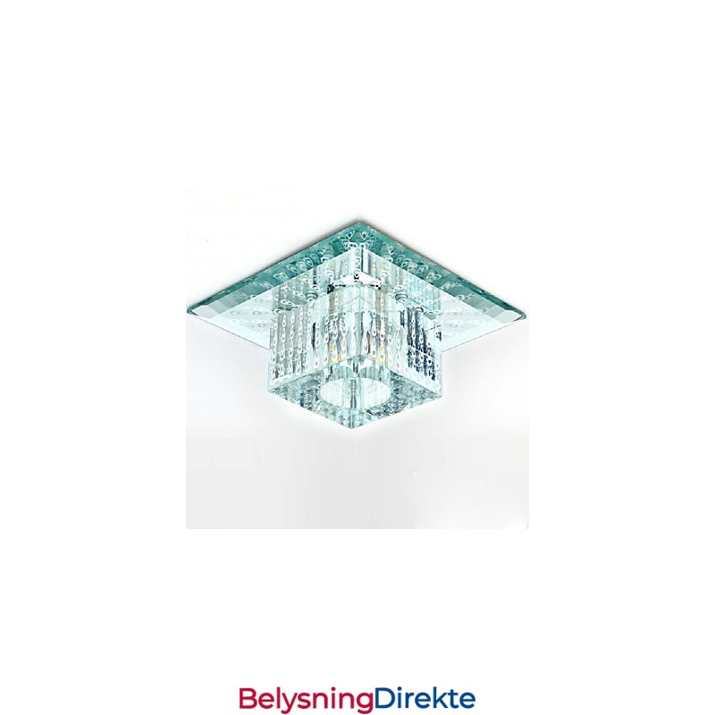 Mini Krystall Taklampe Spotlight Smd 3W Kreativ Lampe Rørlys Fargerik Farge Firkantet Kuppellys