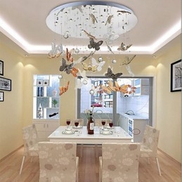 Krystalllampe Sirkulær Sommerfugl Krystalllampe