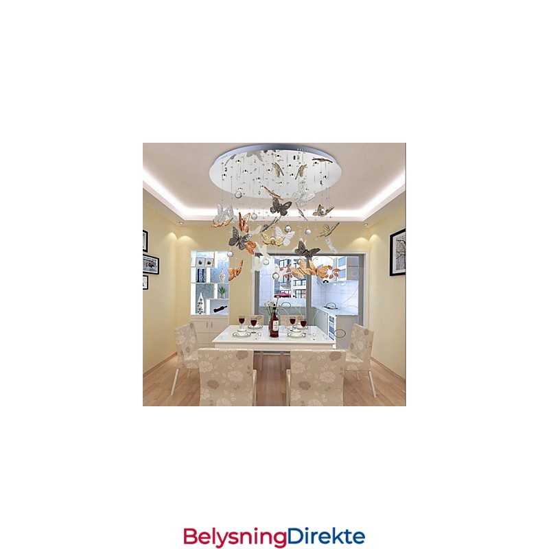 Krystalllampe Sirkulær Sommerfugl Krystalllampe