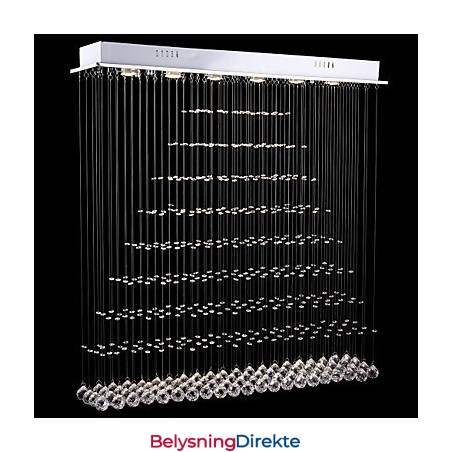 Rektangulære Krystalllysekronelamper Takhengende Belysning Lamper Armaturer