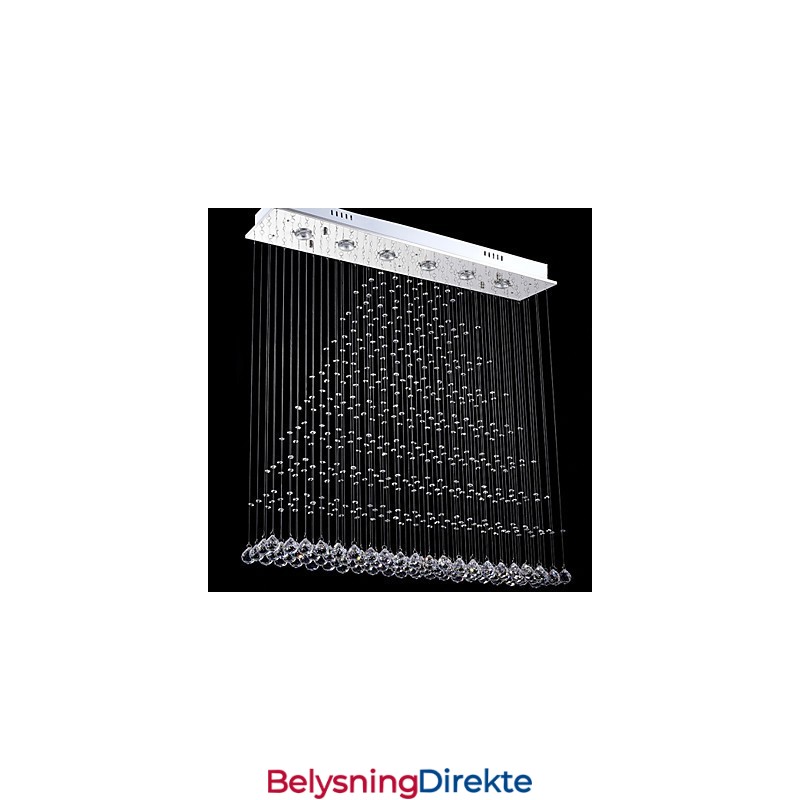 Rektangulære Krystalllysekronelamper Takhengende Belysning Lamper Armaturer