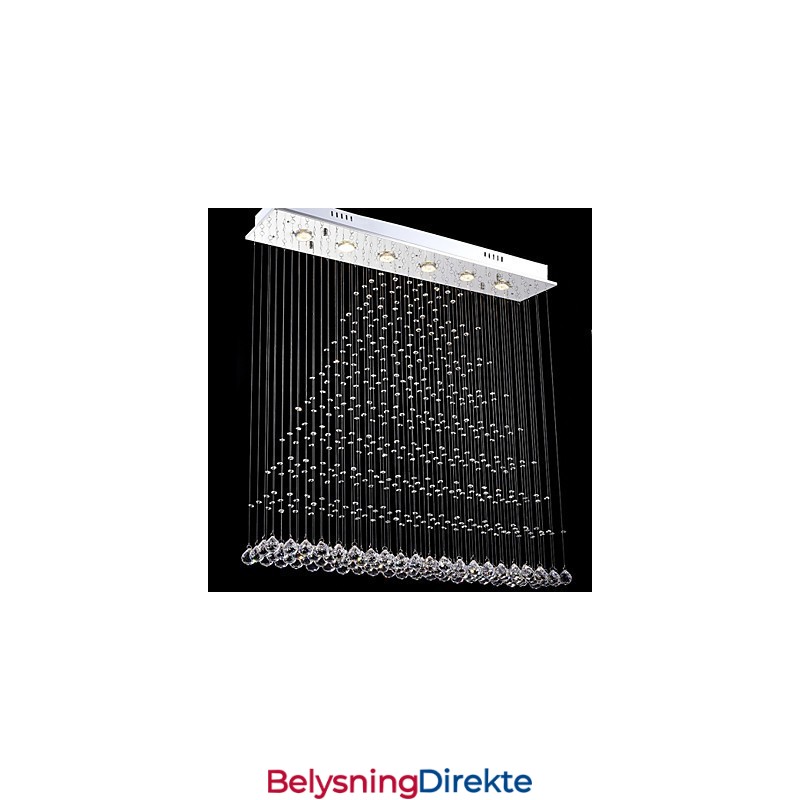 Rektangulære Krystalllysekronelamper Takhengende Belysning Lamper Armaturer