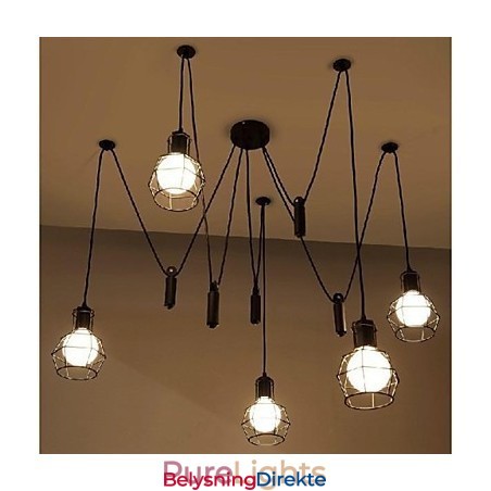 Tradisjonell Klassisk Vintage Retro Lanterne Landlig Mini-Stil Maleri Metall Pendellampe Spisestue