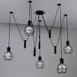 Tradisjonell Klassisk Vintage Retro Lanterne Landlig Mini-Stil Maleri Metall Pendellampe Spisestue