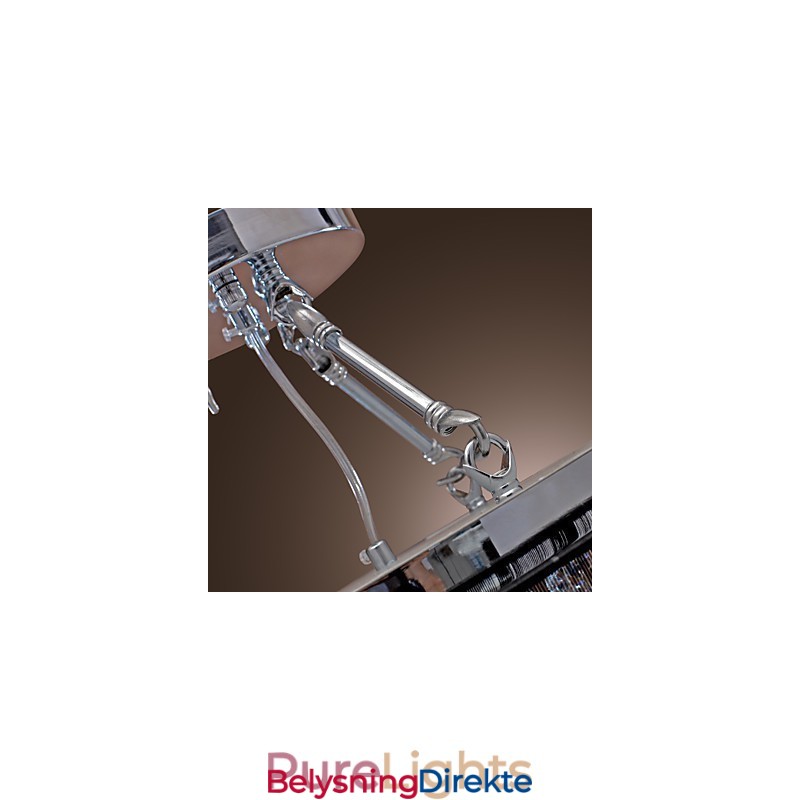 Moderne Krystallinnfelt Med 5 Lys I Svart Stoffskjerm