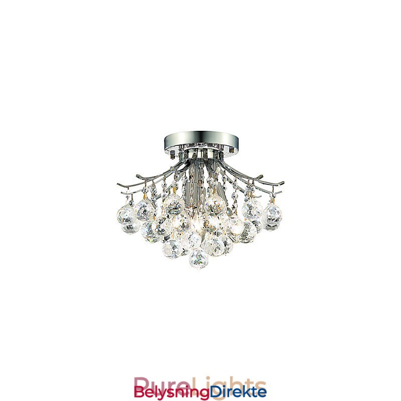 Moderne Innfelte Lamper Med 3 Lys Og Krystallperler