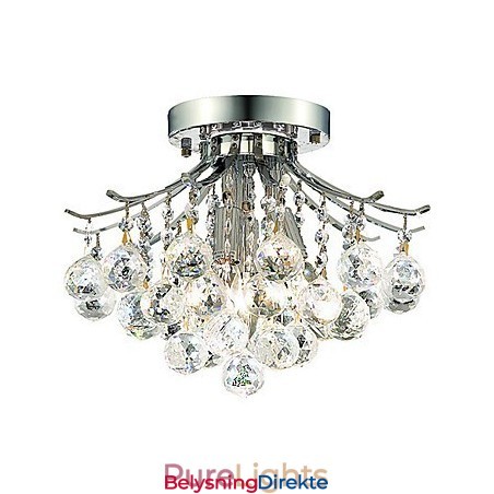 Moderne Innfelte Lamper Med 3 Lys Og Krystallperler