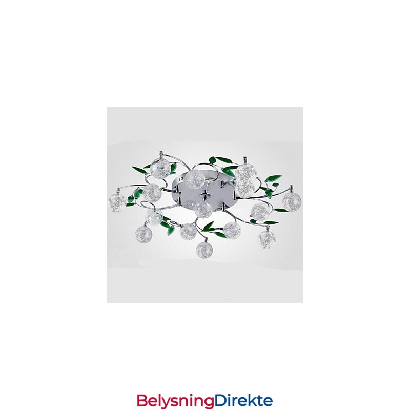 Grønn Krystall Taklampe Rund Luftlampe Lampe Jern