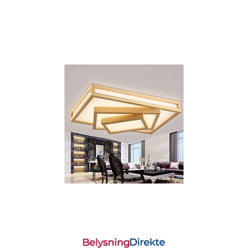 Moderne Samtids Mini-Stil Maleri Tre Bambus Innfelt Montering