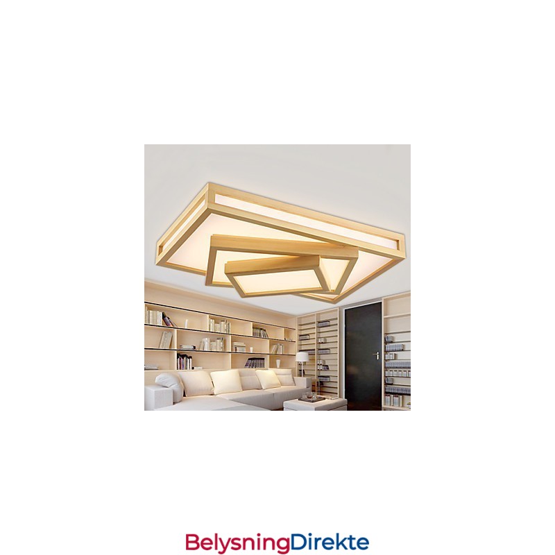 Moderne Samtids Mini-Stil Maleri Tre Bambus Innfelt Montering