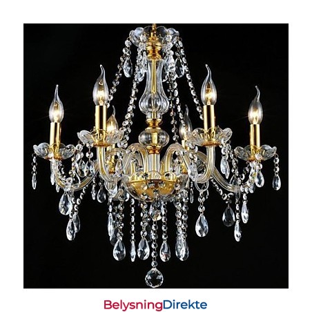 Moderne Samtids Tradisjonell Klassisk Krystall Elektrobelagt Krystalllysekrone