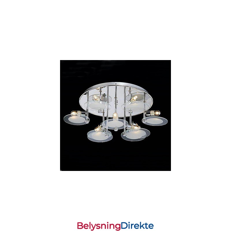 Moderne Innfelt Montert I Rustfritt Stål Med 9 Lys