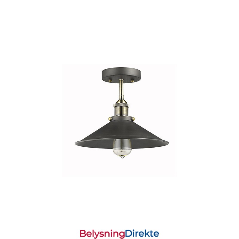 Vintage Mini Edison Taklampe Med 1 Lyspære I Metall, Innfelt