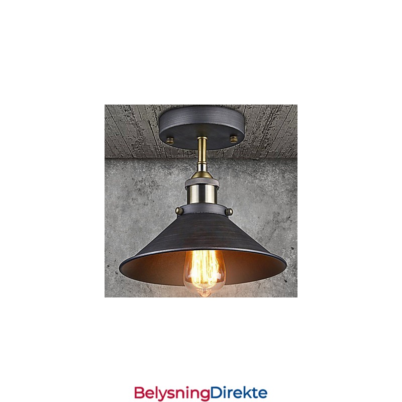 Vintage Mini Edison Taklampe Med 1 Lyspære I Metall, Innfelt