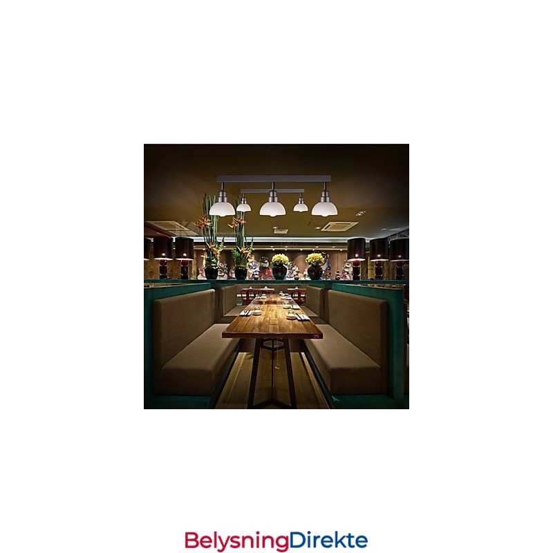 Innfelt Trinal Hodelampe Hvit Glass Aluminiumsramme Mote Moderne