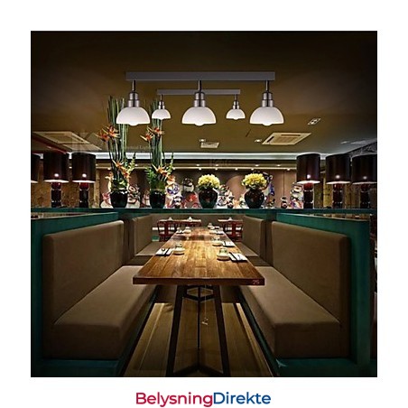 Innfelt Trinal Hodelampe Hvit Glass Aluminiumsramme Mote Moderne