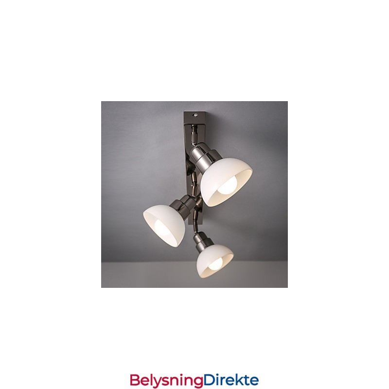 Innfelt Trinal Hodelampe Hvit Glass Aluminiumsramme Mote Moderne